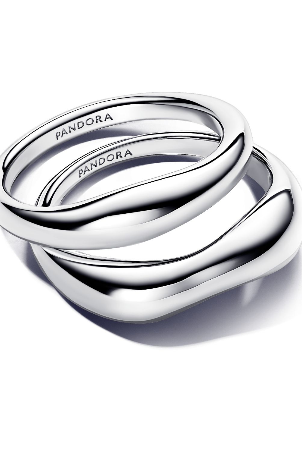 PANDORA - Anillos Pandora Combinables Forma Organica Plata Esterlina 