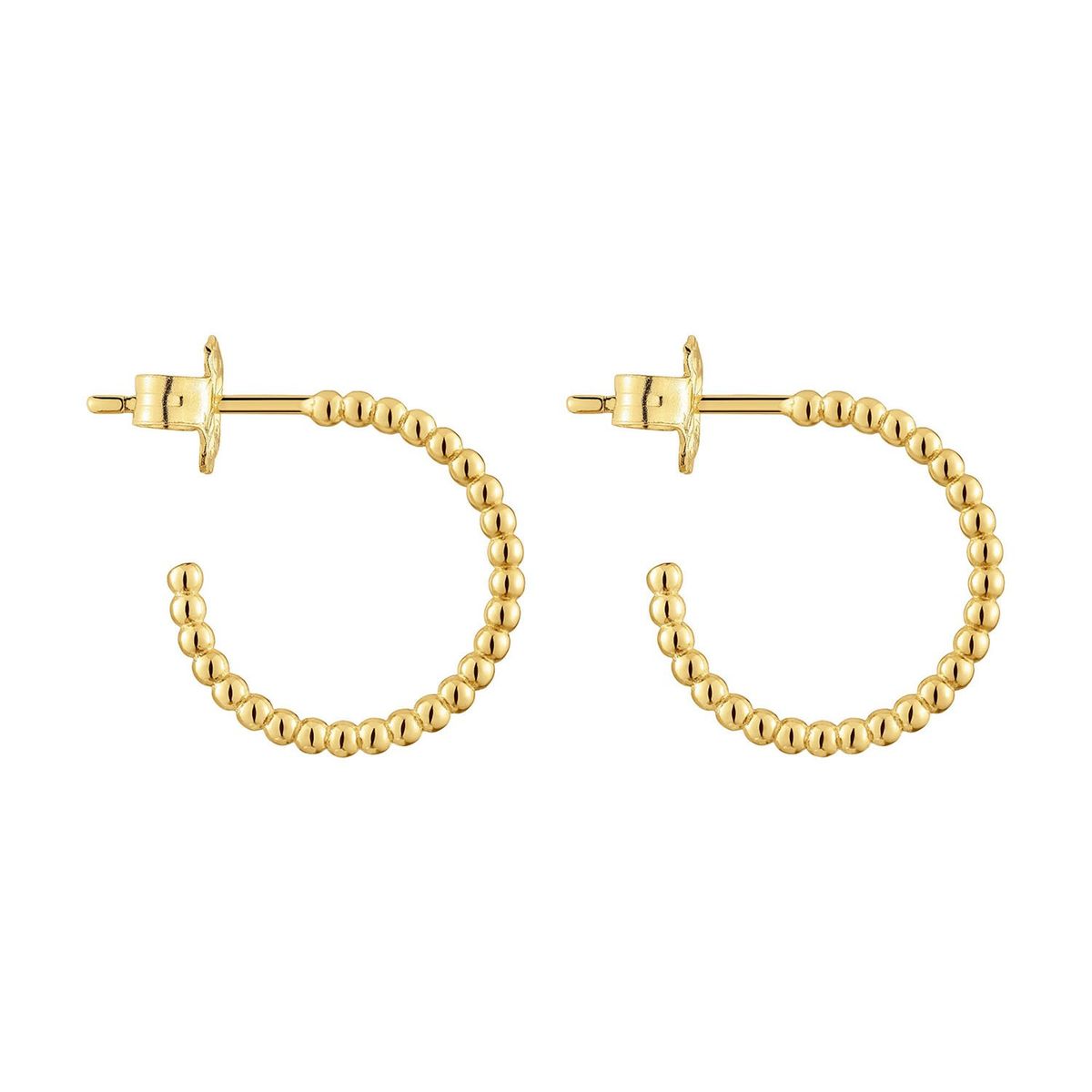 TOUS - Aretes aro cortos bolas con baño de oro 18 kt sobre plata 15 mm Basicos