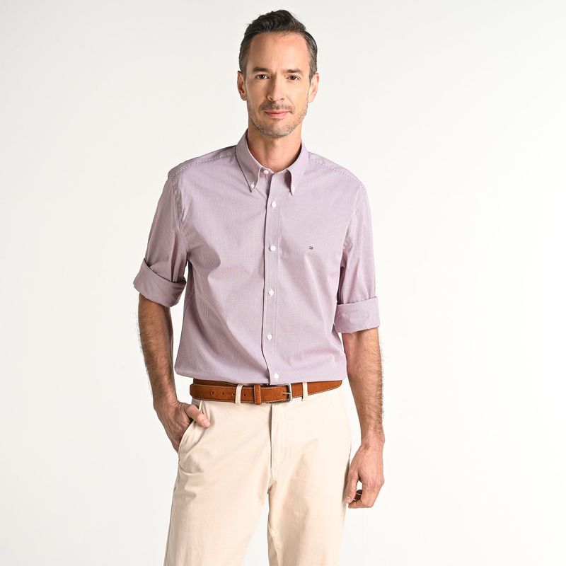 TOMMY HILFIGER - Camisa Hombre Manga larga Slim de Algodón Tommy Hilfiger