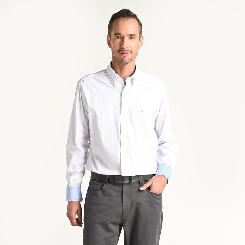 TOMMY HILFIGER - Camisa Hombre Manga larga Slim de Algodón Tommy Hilfiger