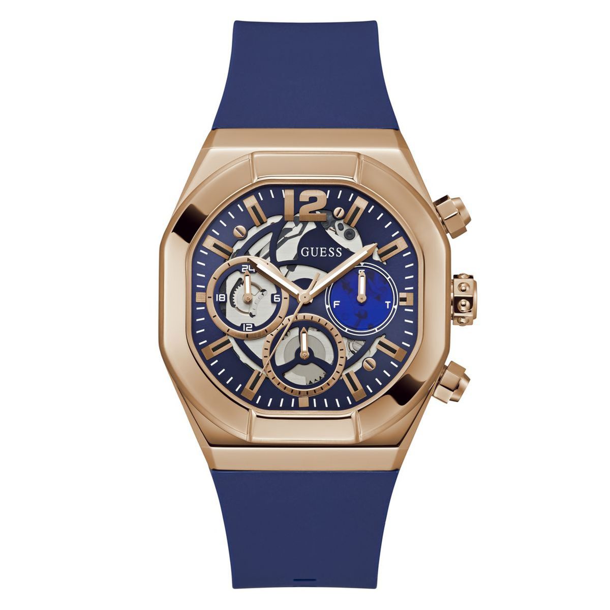 GUESS - Reloj Guess Hombre CLUTCH. Reloj Silicona Azul GW0638G2