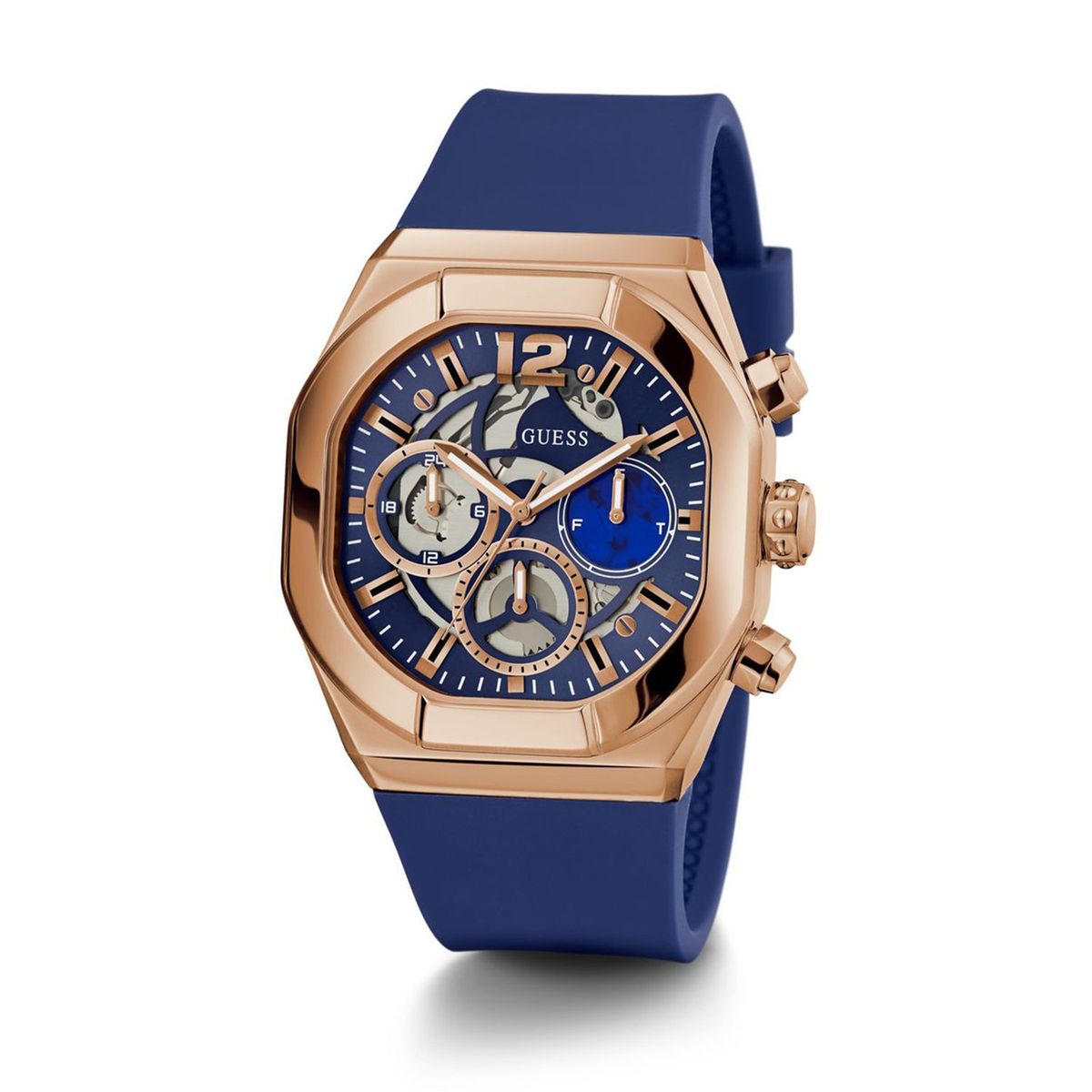 GUESS - Reloj Guess Hombre CLUTCH. Reloj Silicona Azul GW0638G2