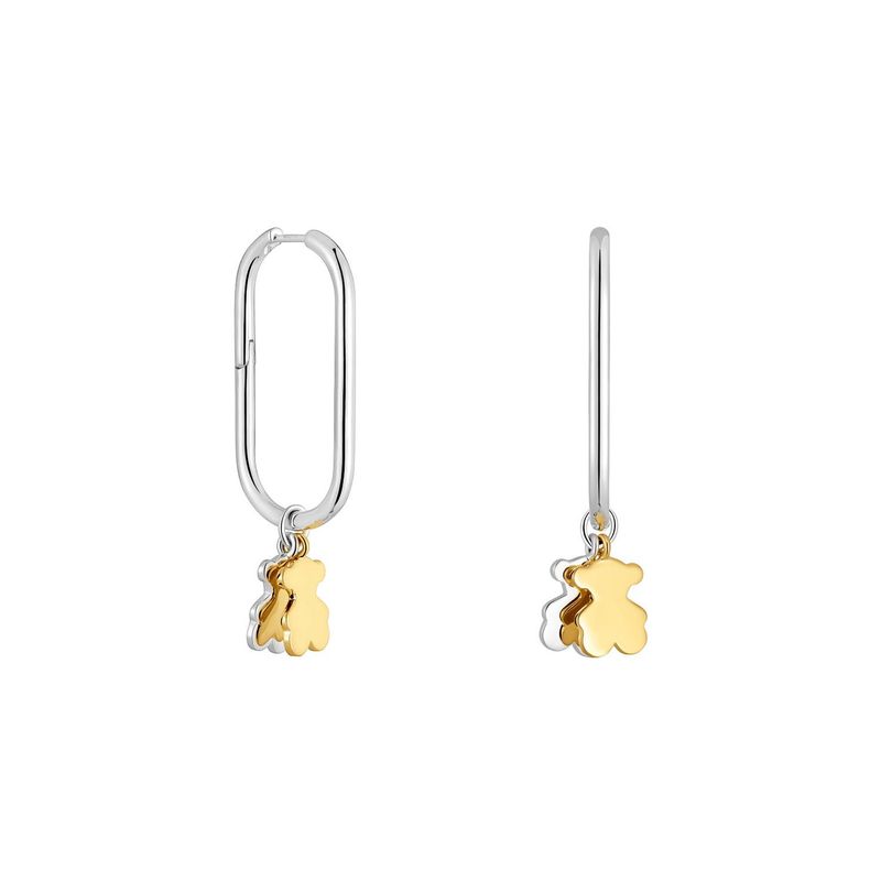 TOUS - Aretes de aro motivo oso bicolor Sweet Dolls
