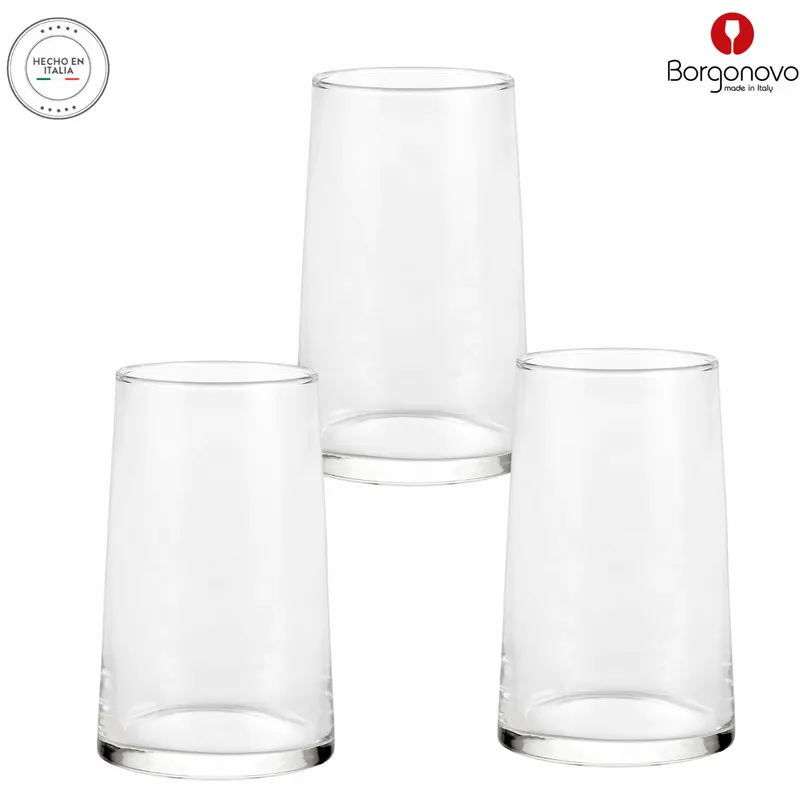 BORGONOVO - Set de vasos altos Borgonovo Vidrio 11,8 onzas