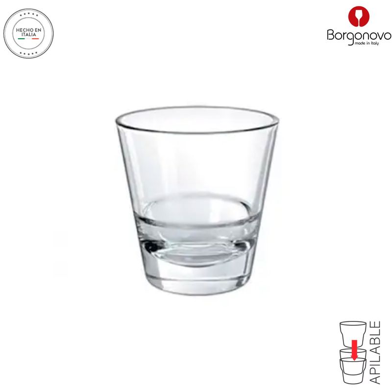 BORGONOVO - Vaso de vidrio corto Borgonovo: 1 pieza