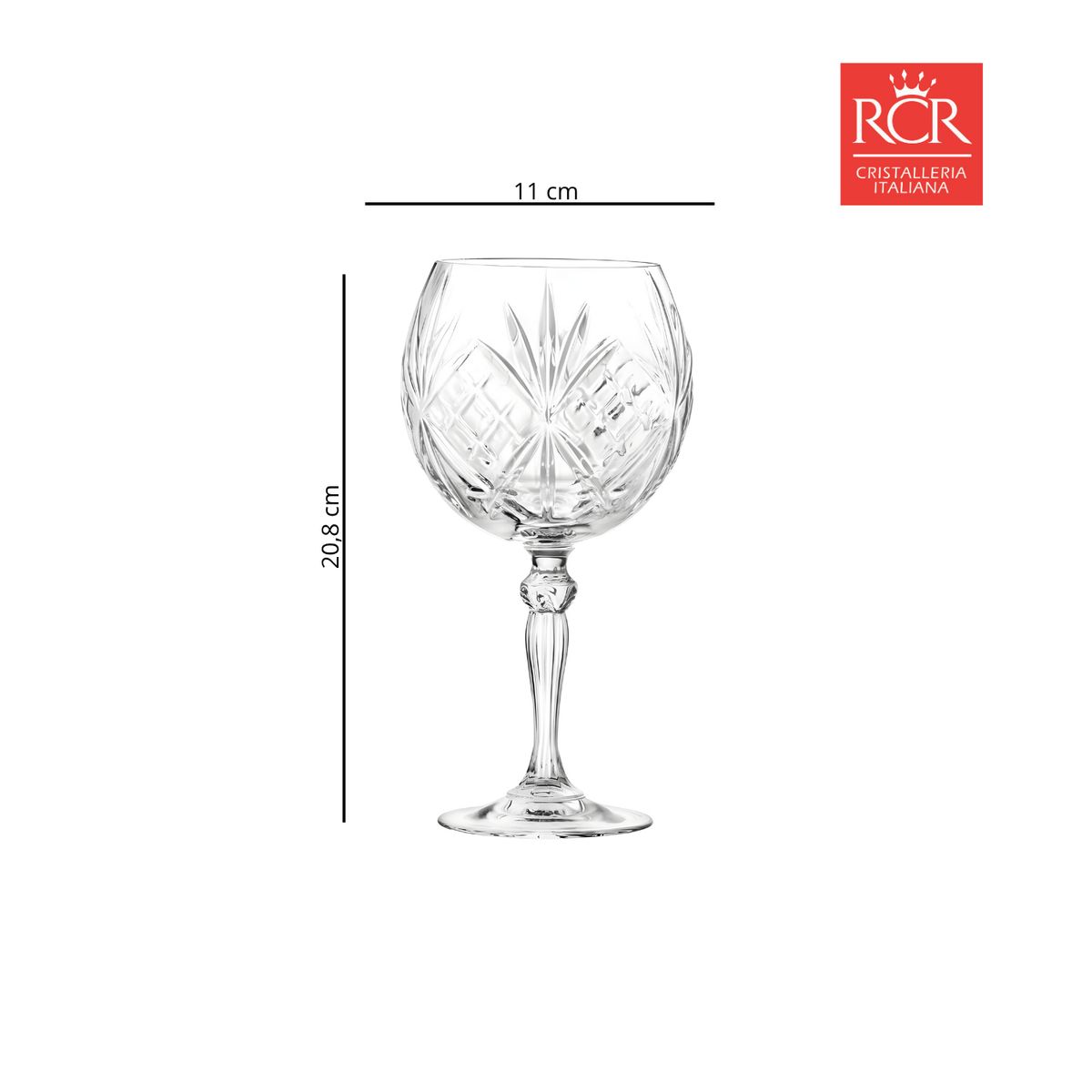 RCR - Copa de cristal RCR: para ginebra 6 piezas