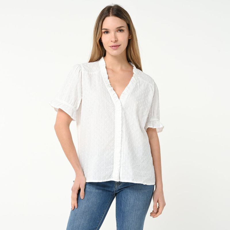 UNIVERSITY CLUB - Blusa Mujer Manga corta de Algodón University Club
