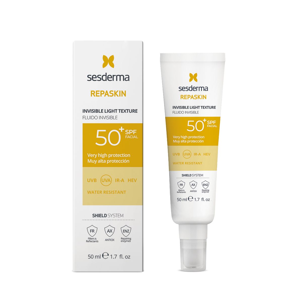 SESDERMA - Protector solar REPASKIN SPF 50 FACIAL FLUID INVIS Emulsión SESDERMA 50ml