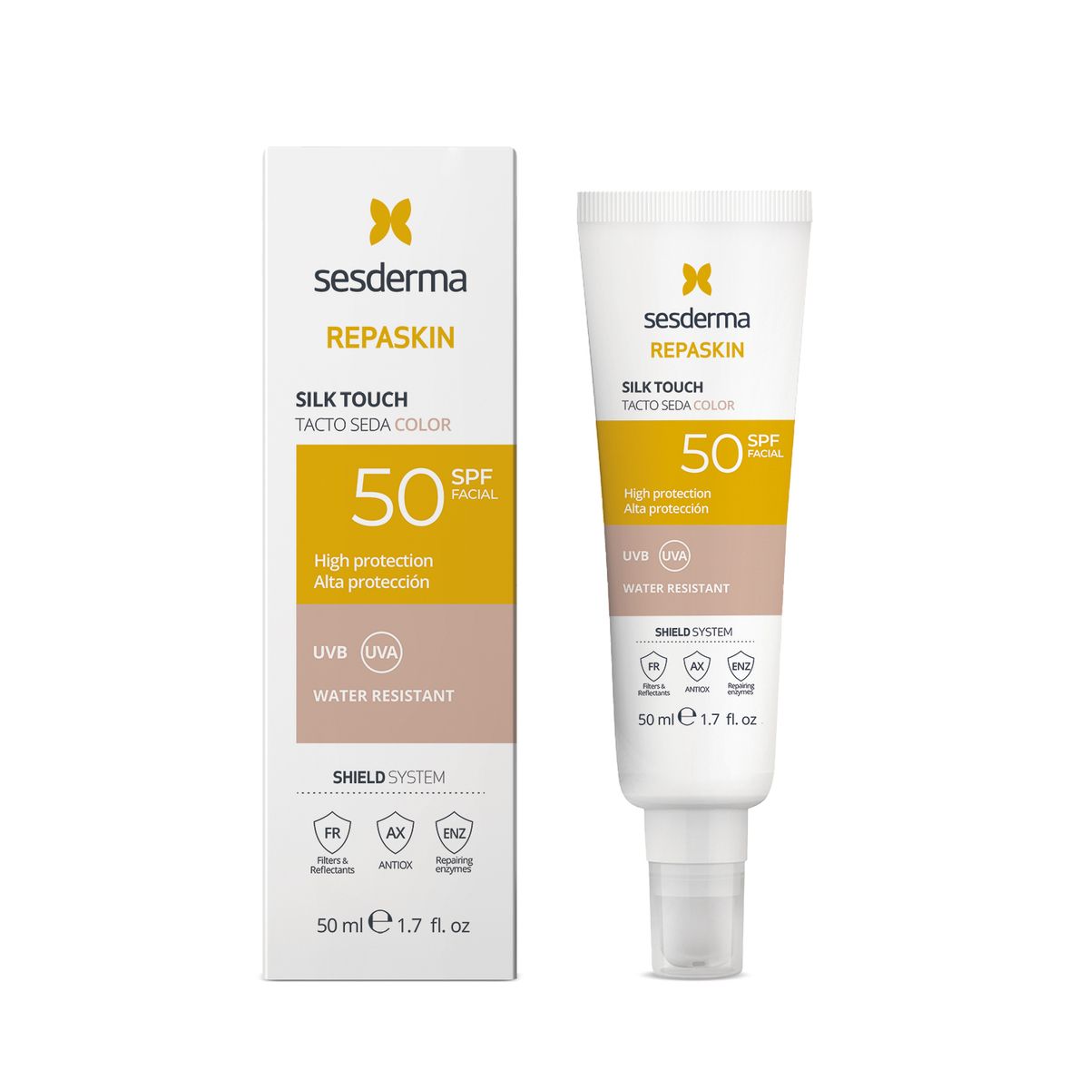 SESDERMA - Protector solar REPASKINSPF 50 FACIALSEDA COLOR Emulsión SESDERMA 50ml