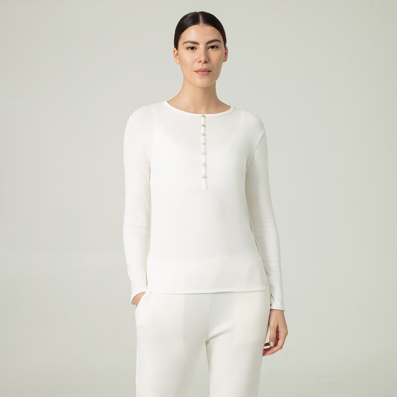 PUNTO BLANCO - Camiseta de pijama Mujer Medio Manga larga Algodón Punto Blanco