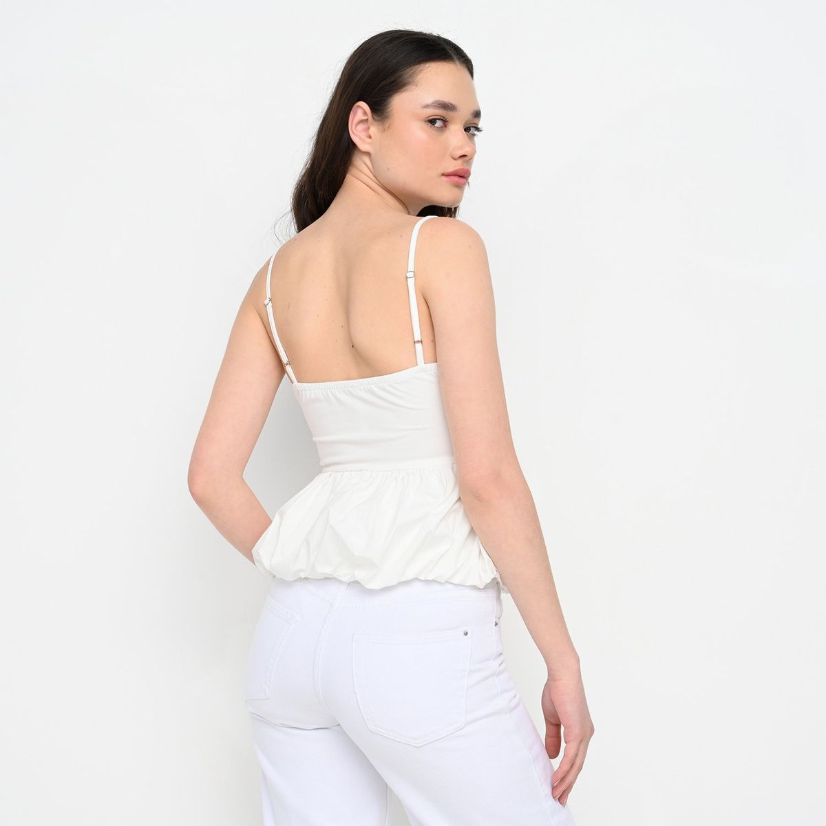 SYBILLA - Blusa Mujer Sin mangas de Algodón Sybilla