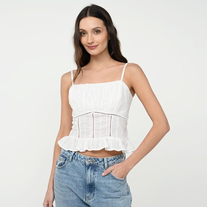 SYBILLA - Blusa Mujer Sin mangas de Algodón Sybilla
