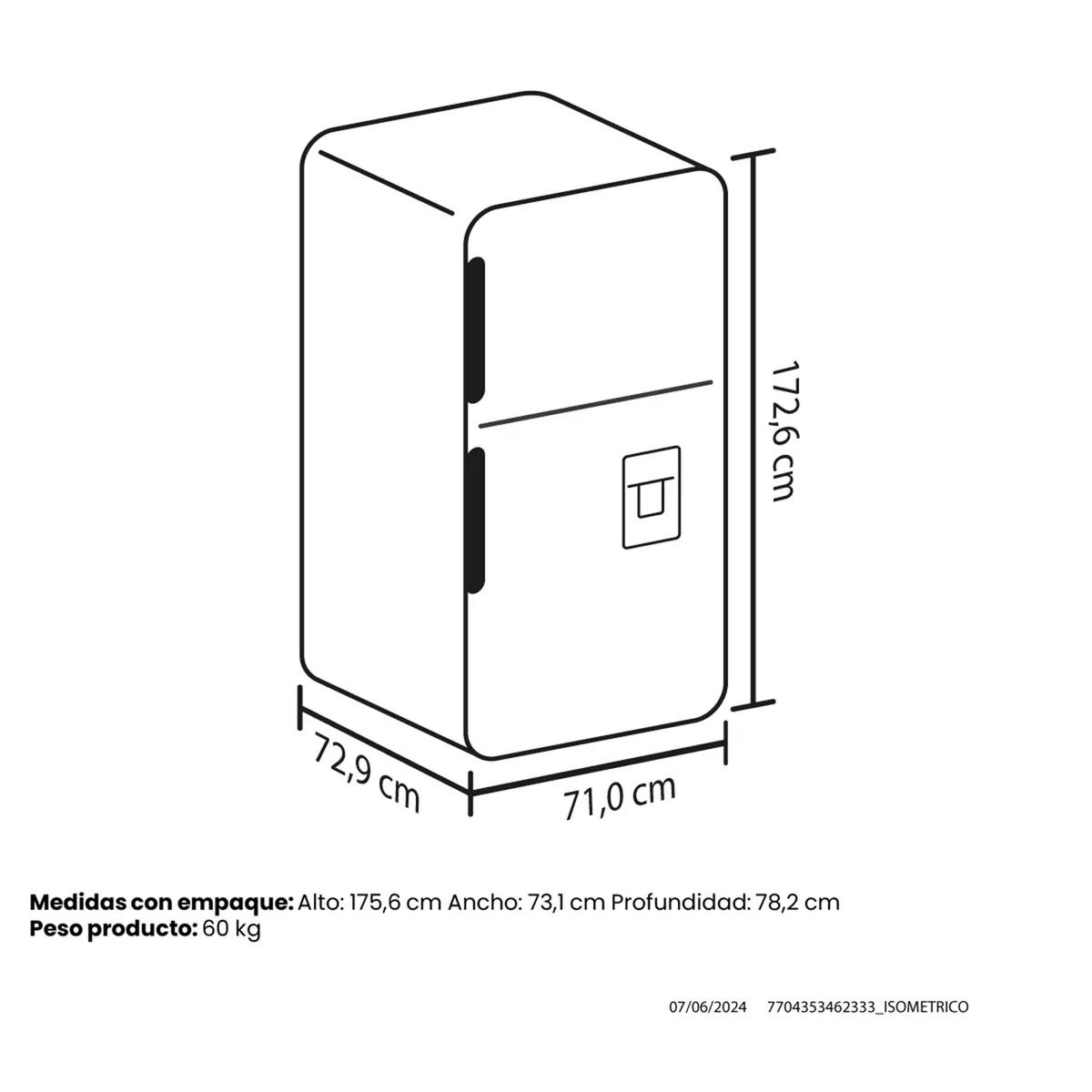 HACEB - Nevera Congelador superior Haceb 391 lt Netos HAV7164NT40