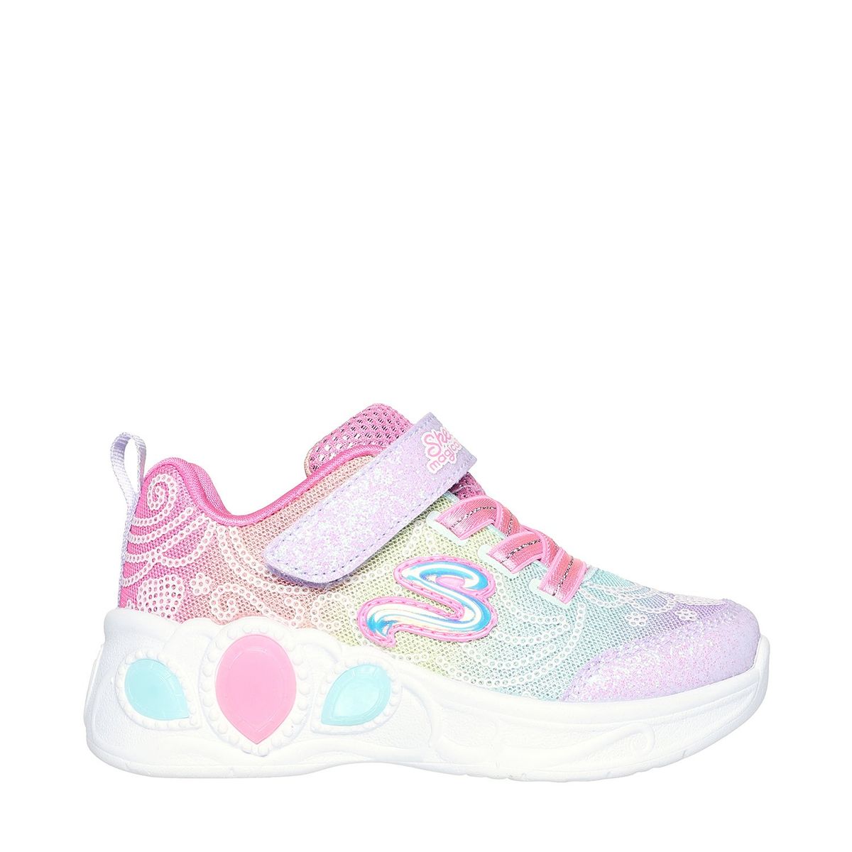 SKECHERS - Tenis con luces Skechers Princess Wishes para Niña con Velcro