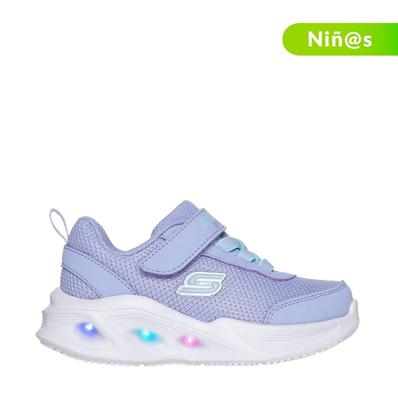 SKECHERS - Tenis con luces Skechers Sola Glow para Niña con Velcro