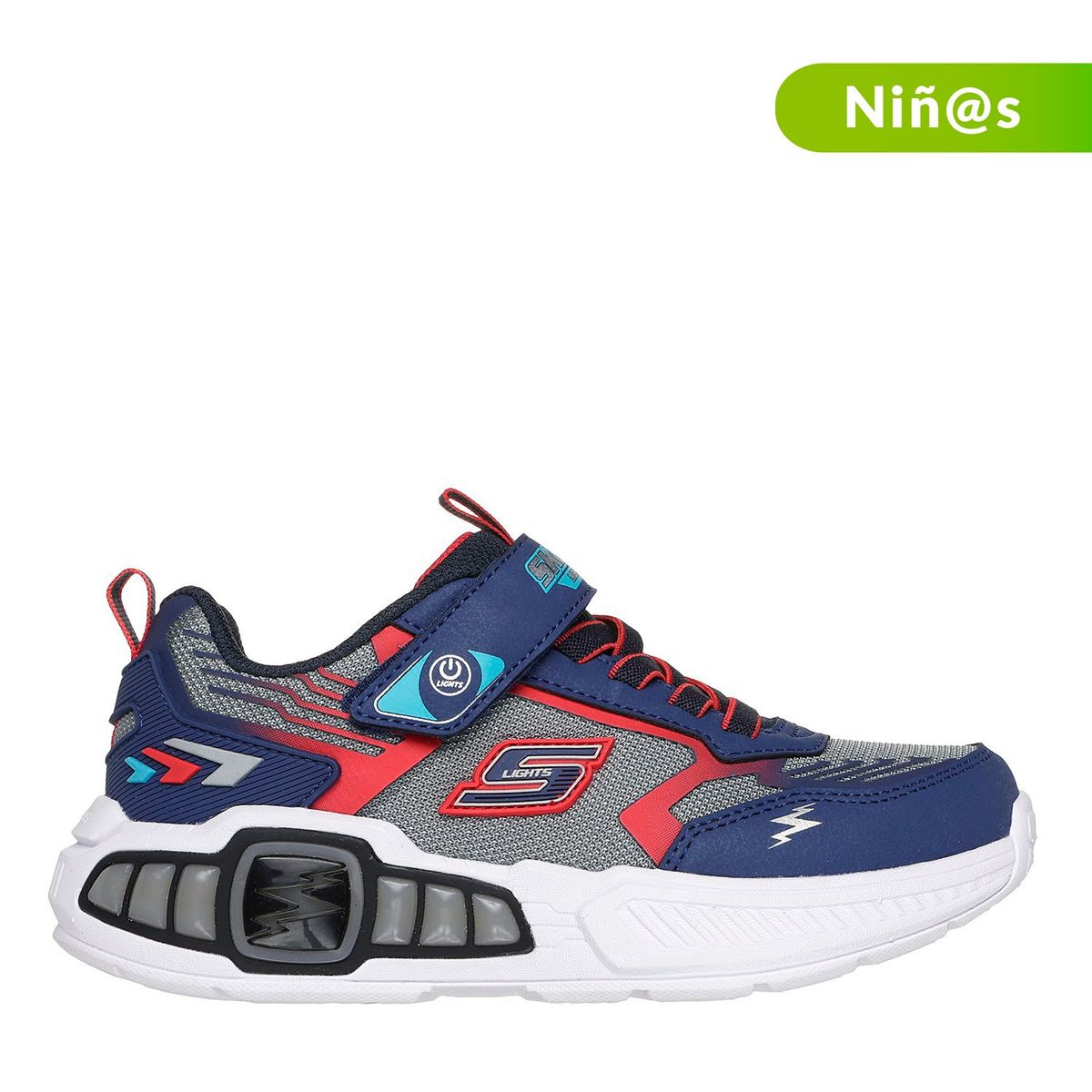 SKECHERS - Tenis con luces Skechers Light Storm 3 para Niño con Velcro