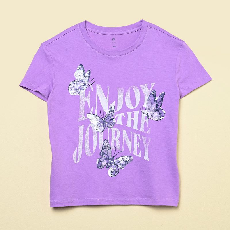 GAP - Camiseta Niña con Lentejuelas Manga corta Algodón GAP