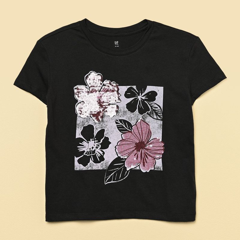 GAP - Camiseta Niña con Lentejuelas Manga corta Algodón GAP