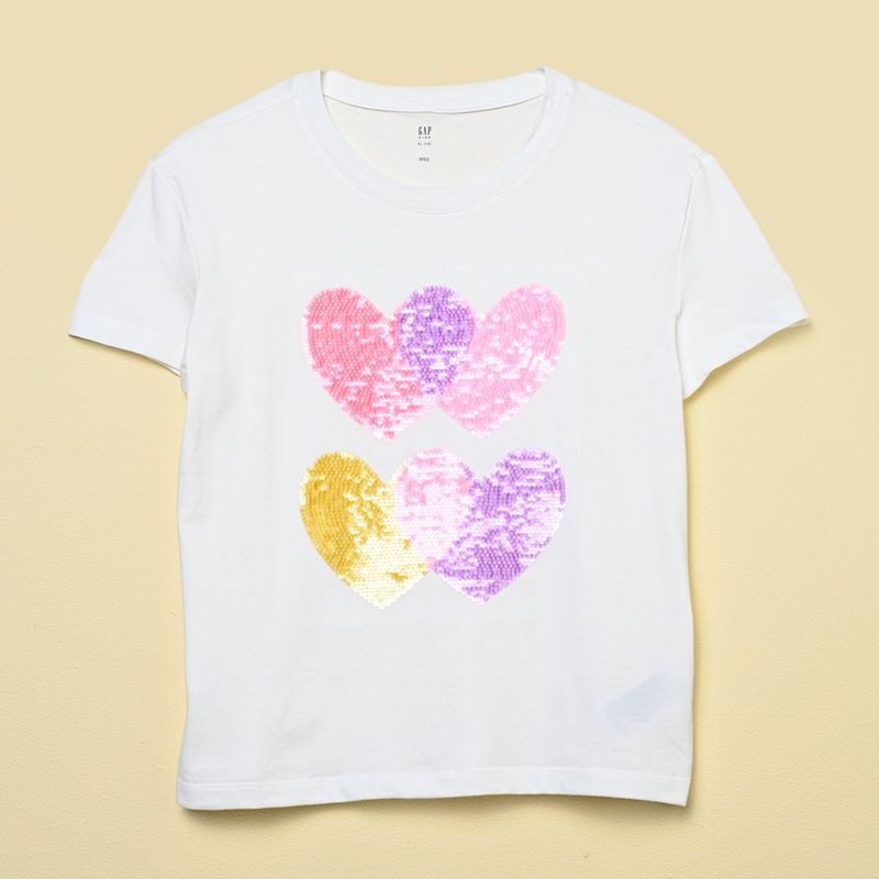 GAP - Camiseta Niña con Lentejuelas Manga corta Algodón GAP
