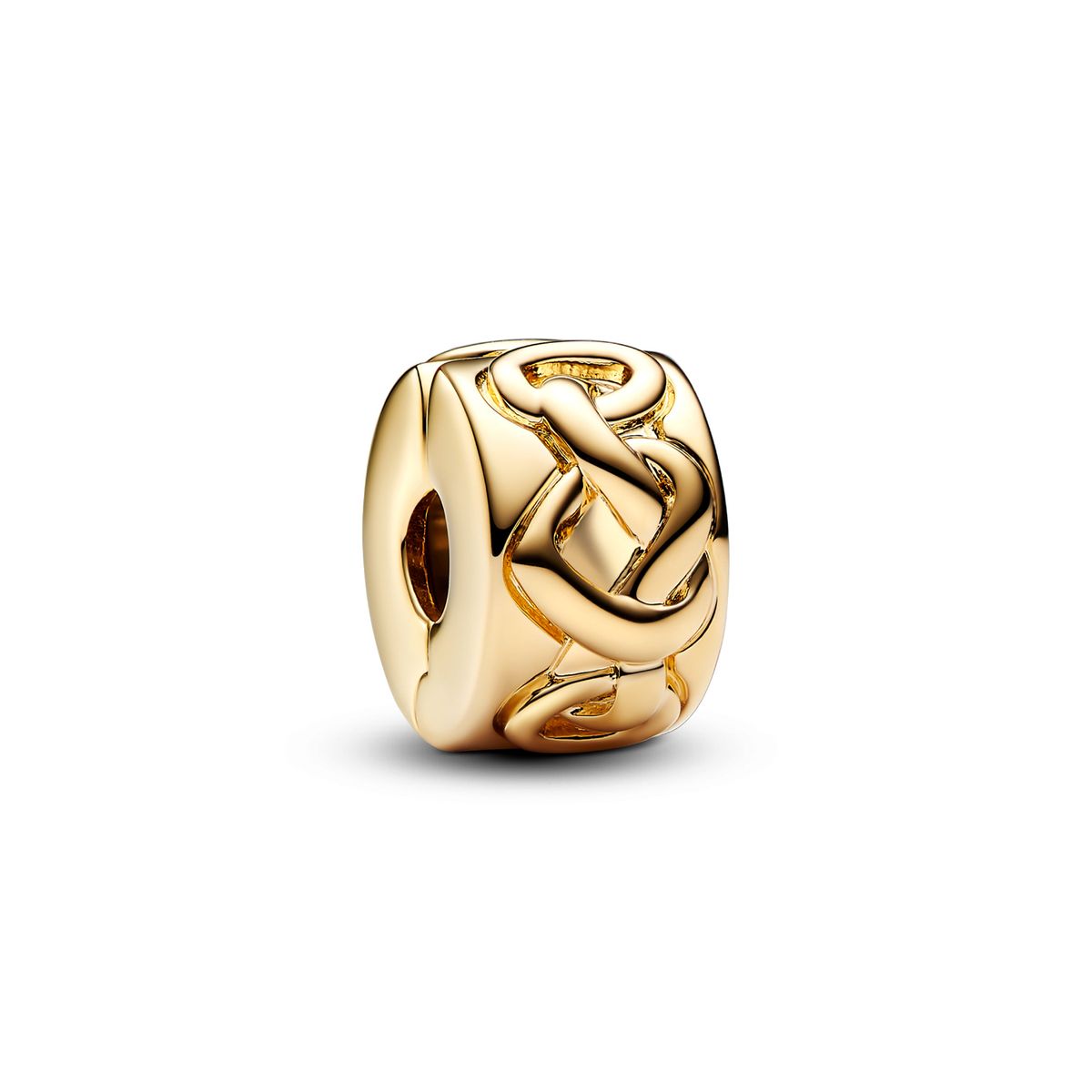PANDORA - Clip Pandora Corazones Anudados Recubrimiento en Oro