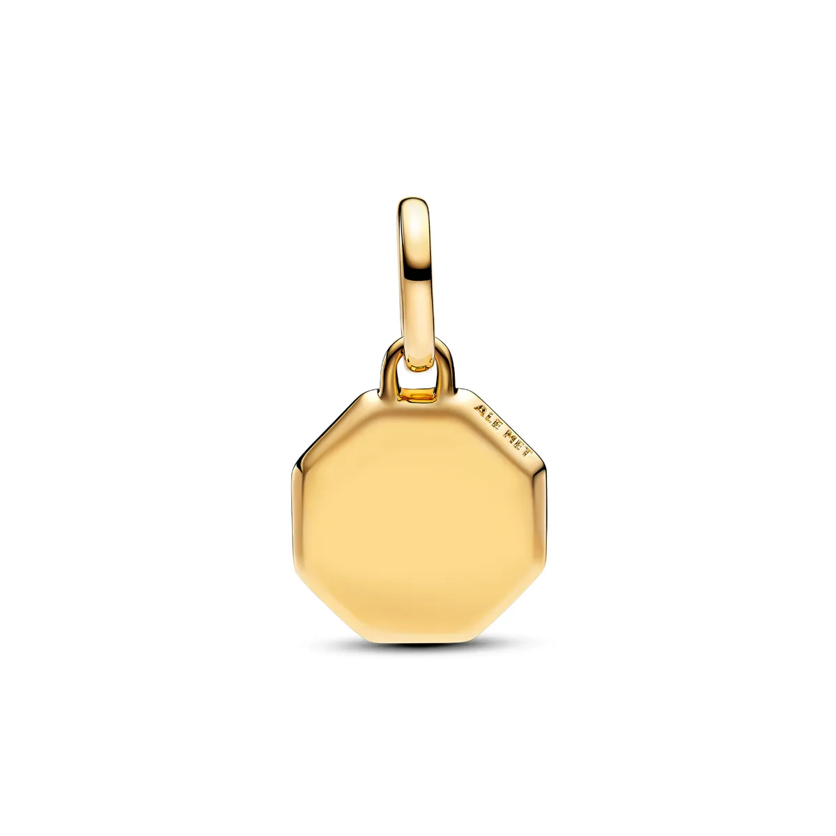 PANDORA - Charm Pandora Mini Medallón Grabable Azul Recubrimiento en Oro