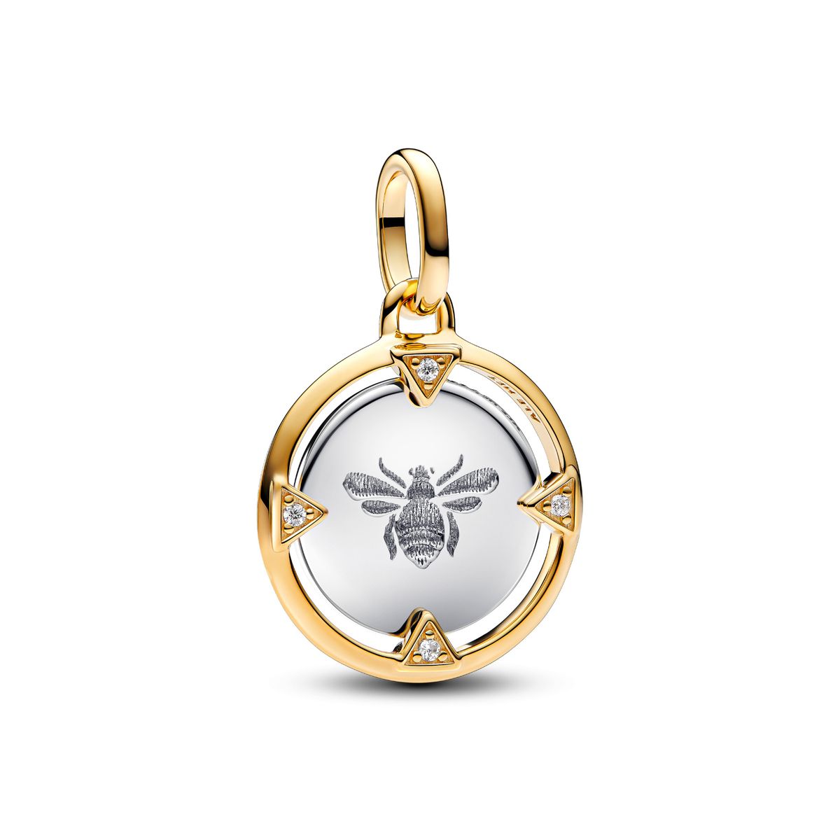 PANDORA - Charm Pandora ME Medallón Abeja Plata Esterlina y Recubrimiento en Oro