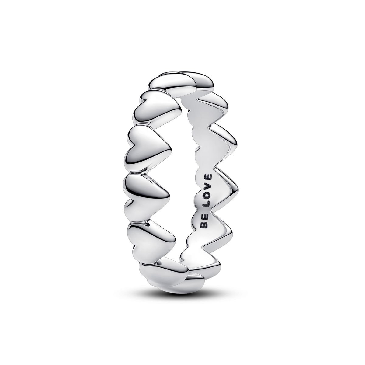 PANDORA - Anillo Pandora Fila de Corazones en Plata Esterlina 