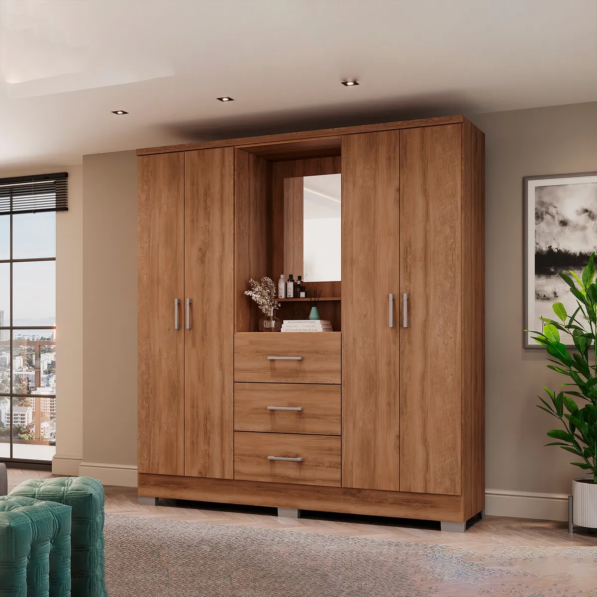 BERTOLINI - Clóset Closet160 4 Puertas 3 Cajones