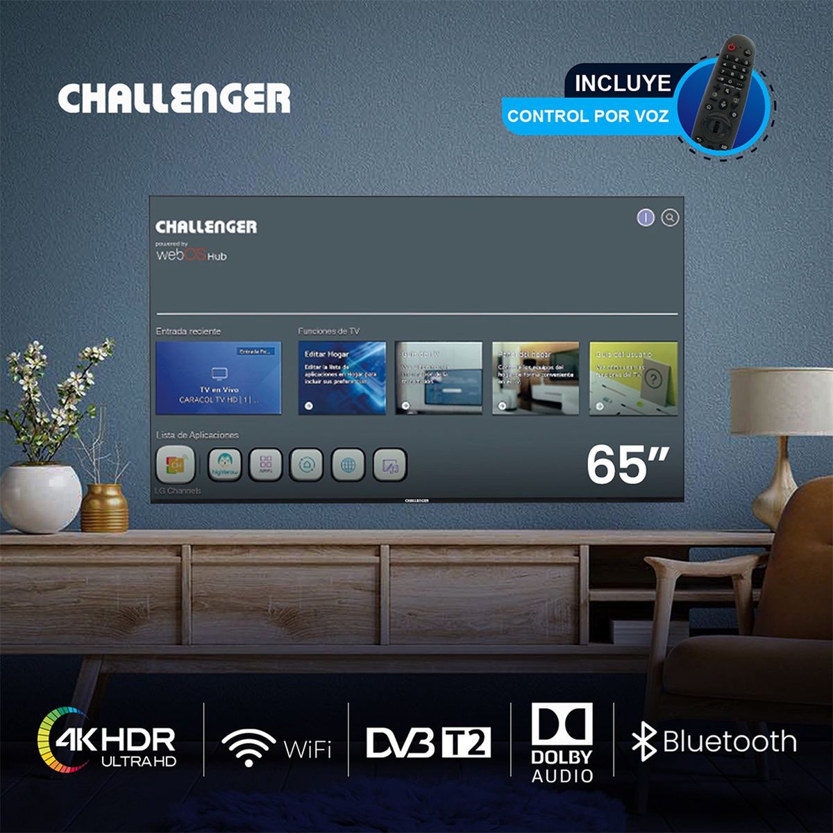 CHALLENGER - Televisor Challenger 65 pulgadas 4K Ultra HD Smart TV
