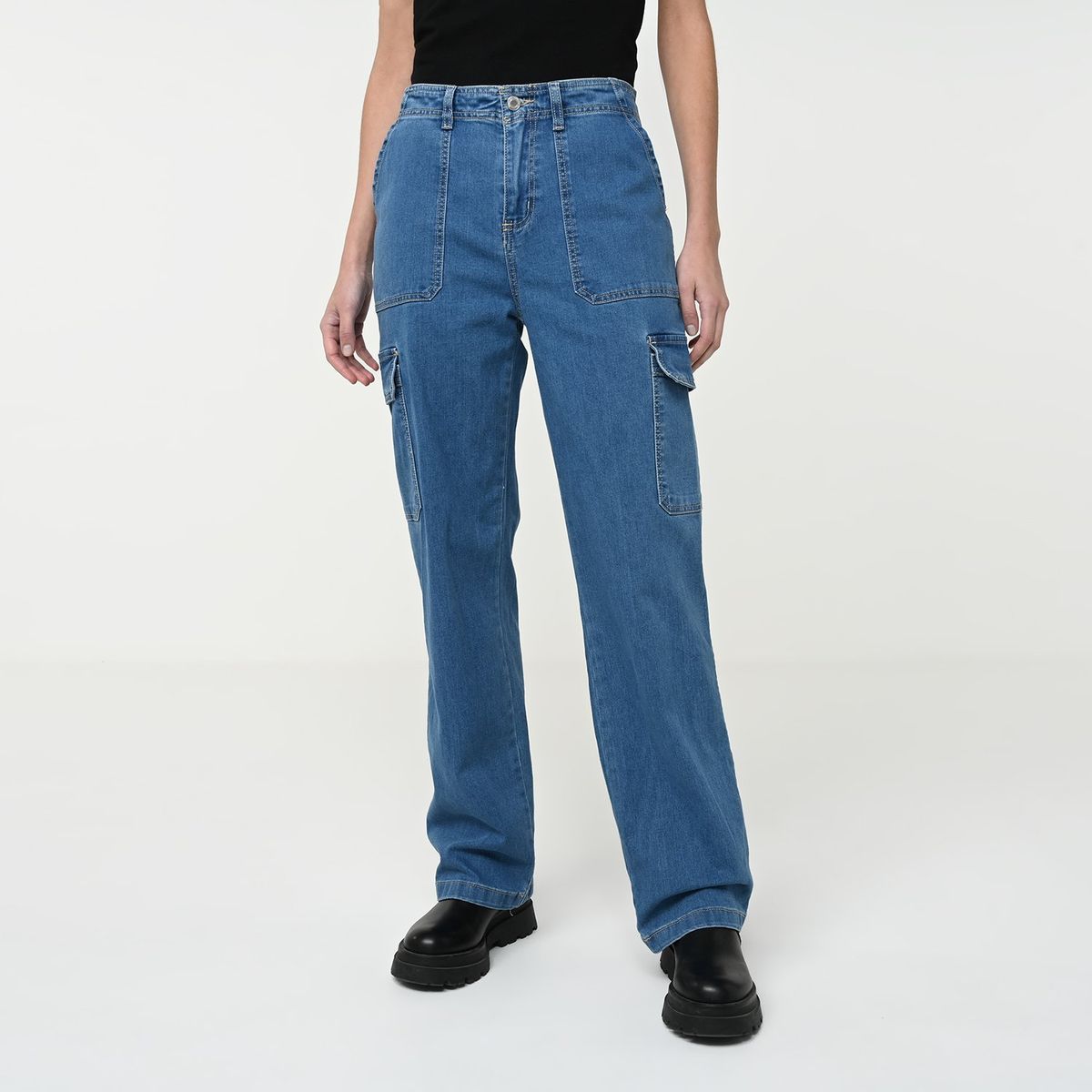 BASEMENT - Jean Cargo Mujer Tiro medio Basement