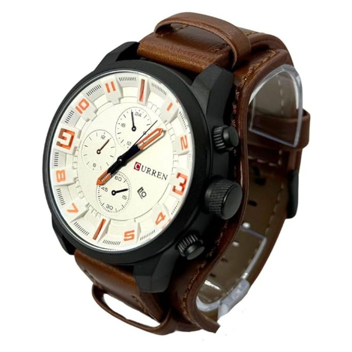 CURREN - Reloj Curren para Hombre 8225 . Reloj Análogo Cuero Marrón