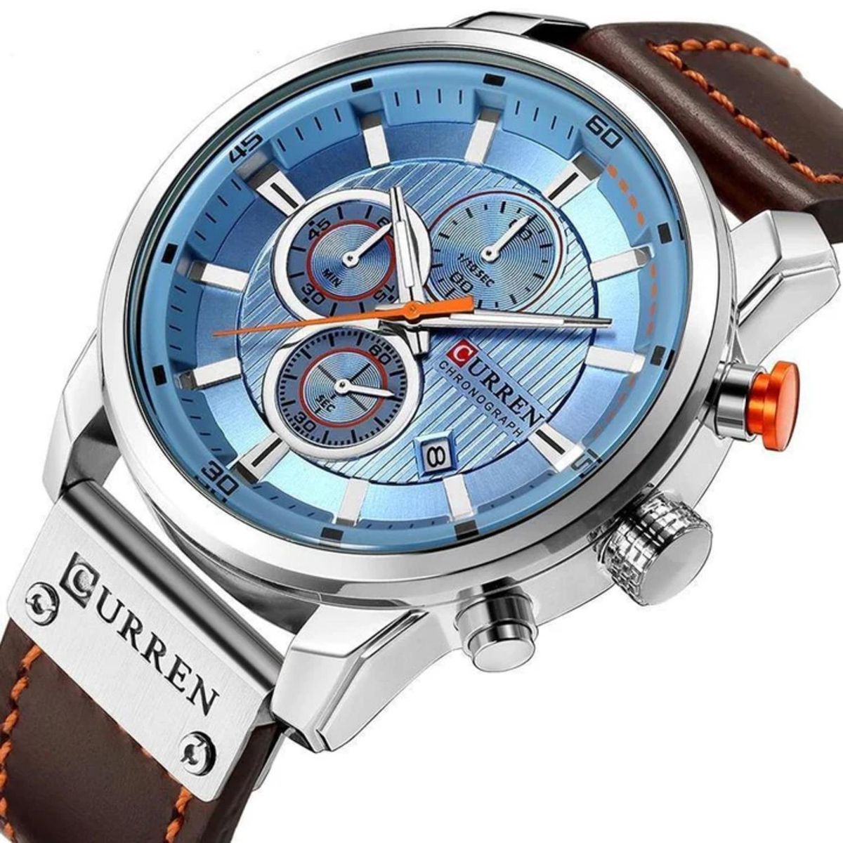 CURREN - Reloj Curren para Hombre KREb941901 . Reloj Análogo Piel Marrón