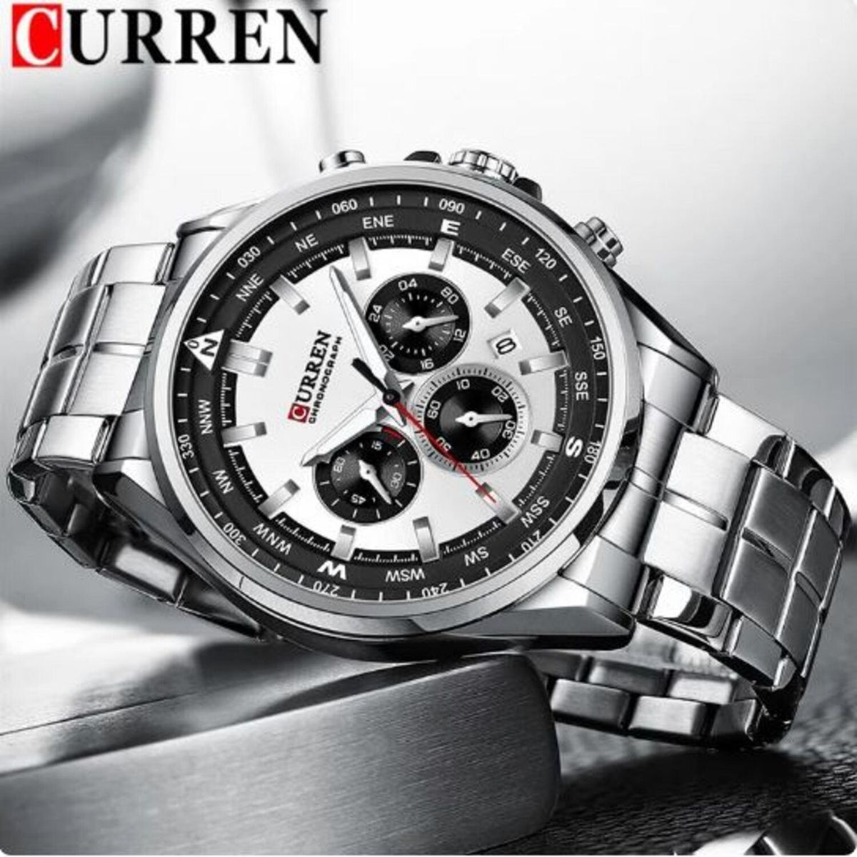 CURREN - Reloj Curren para Hombre 8399 . Reloj Análogo Acero inoxidable Plateado