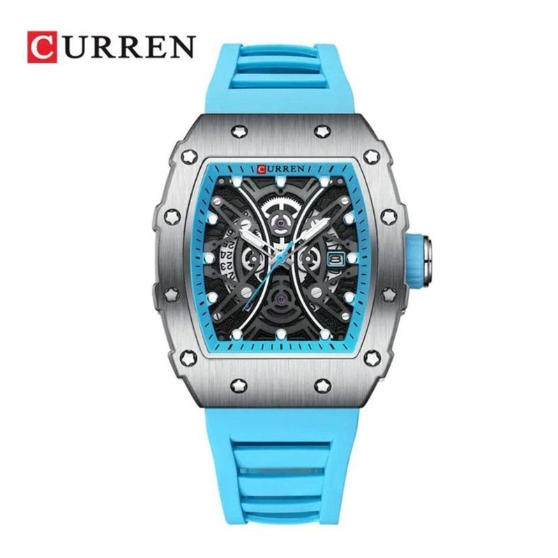 CURREN - Reloj Curren para Hombre 8438 . Reloj Análogo Silicona Turquesa