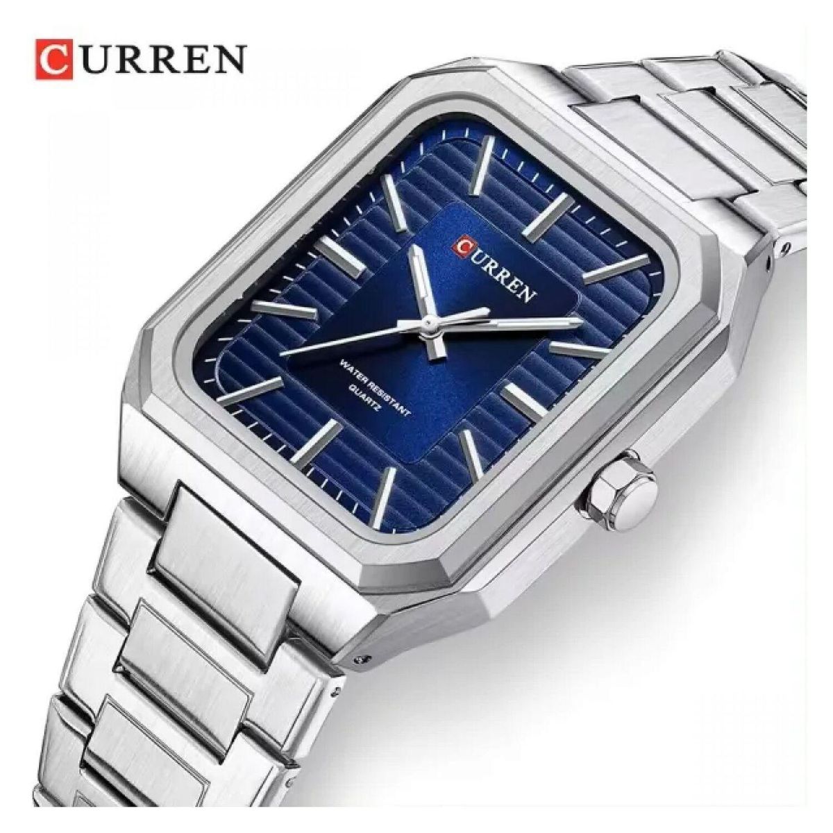 CURREN - Reloj Curren para Hombre 8458 . Reloj Análogo Acero inoxidable Plateado