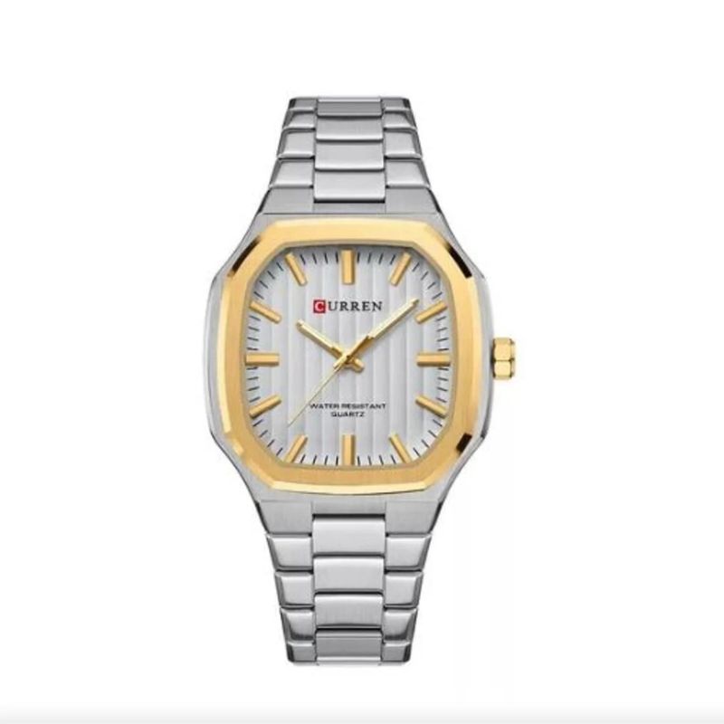CURREN - Reloj Curren para Hombre 8458 . Reloj Análogo Acero inoxidable Plateado
