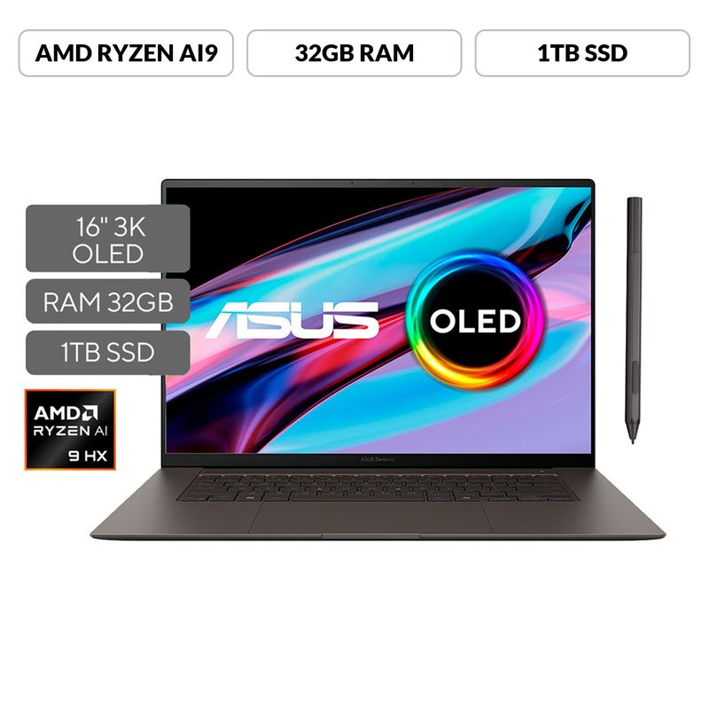 ASUS - Portátil ASUS Zenbook S 16 OLED | AMD Ryzen AI 9 | 32GB de RAM | 1TB SSD de almacenamiento | Windows 11 |16 Pulgadas | UM5606WA-RJ247W |  Computador portátil