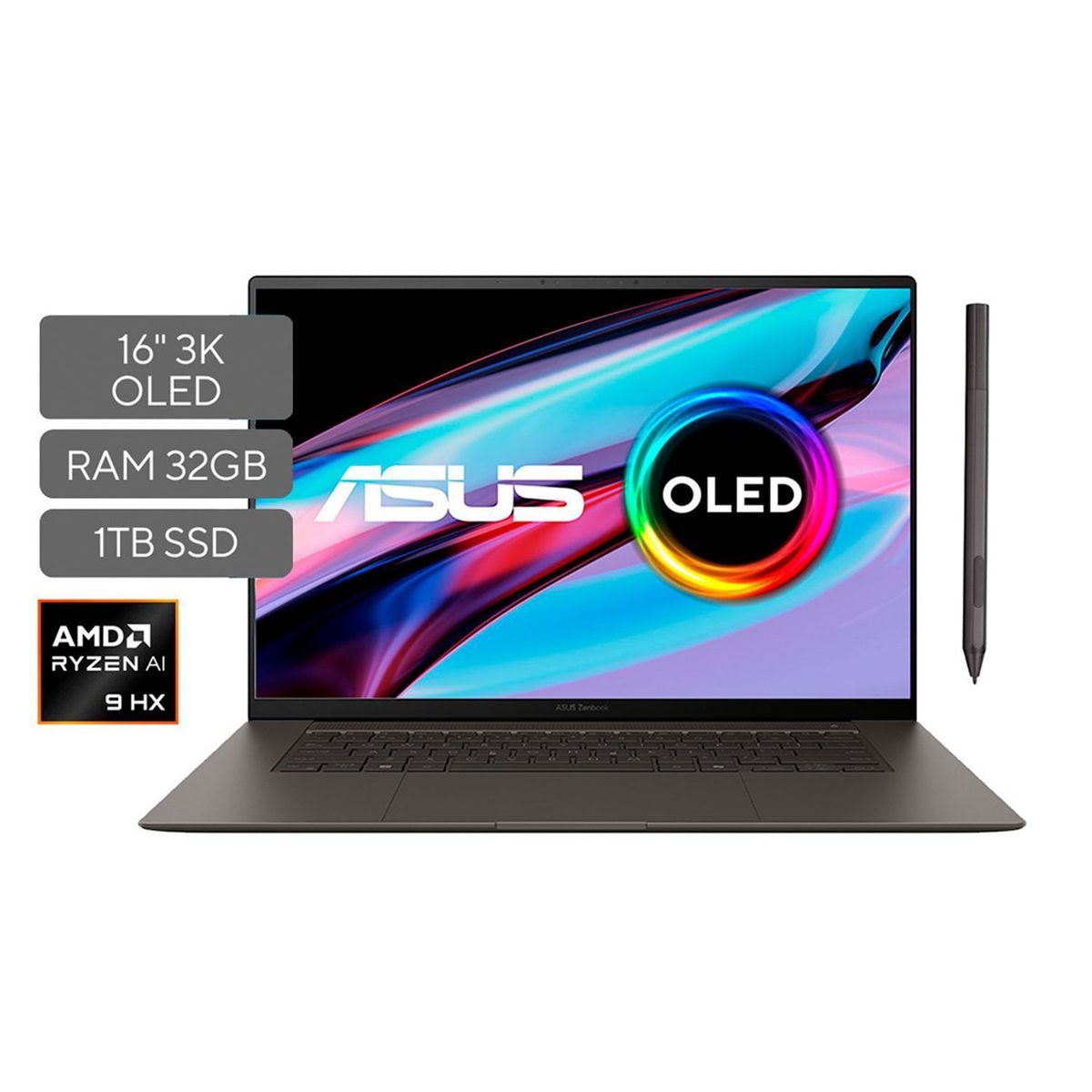 ASUS - Portátil ASUS Zenbook S 16 OLED | AMD Ryzen AI 9 | 32GB de RAM | 1TB SSD de almacenamiento | Windows 11 |16 Pulgadas | UM5606WA-RJ247W |  Computador portátil