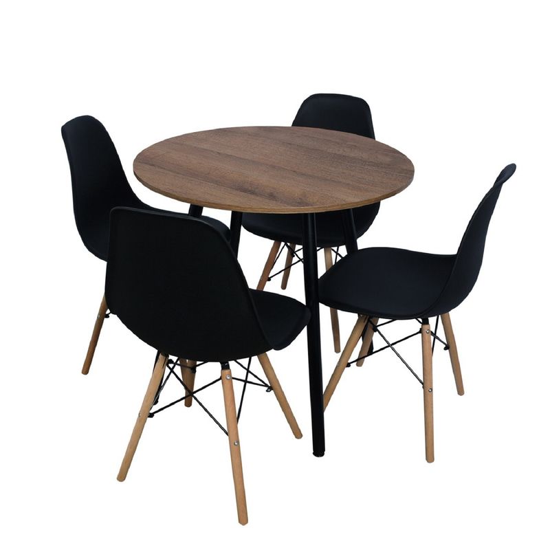 DKO DESIGN - Juego de Comedor 4 Puestos Redondo (Incluye Mesa + 4 Sillas) DKO Design