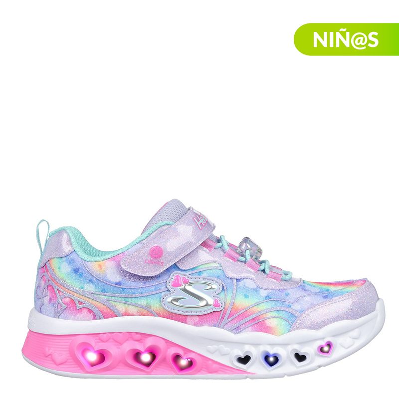 SKECHERS - Tenis con luces Skechers Flutter Heart Lights G para Niña con Velcro