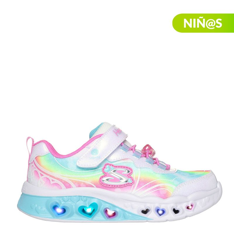 SKECHERS - Tenis con luces Skechers Flutter Heart Lights G para Niña con Velcro