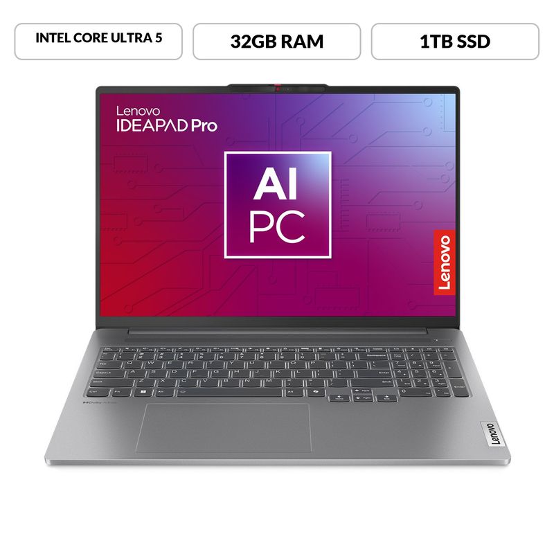 LENOVO - Portátil Lenovo Ideapad Pro 5 | Intel Core Ultra 5 Serie H | 32GB de RAM | 1TB SSD de Almacenamiento | Windows 11 | Pantalla 16 pulgadas | IP Pro 5 | Computador Portátil