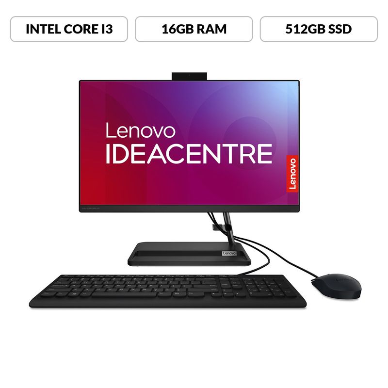 LENOVO - All In One Lenovo IdeaCentre AIO 3 | Intel Core i3 | 16GB de RAM | 512GB SSD de Almacenamiento | Windows 11 | Pantalla 23.8 pulgadas | IC AIO 3 | All In One