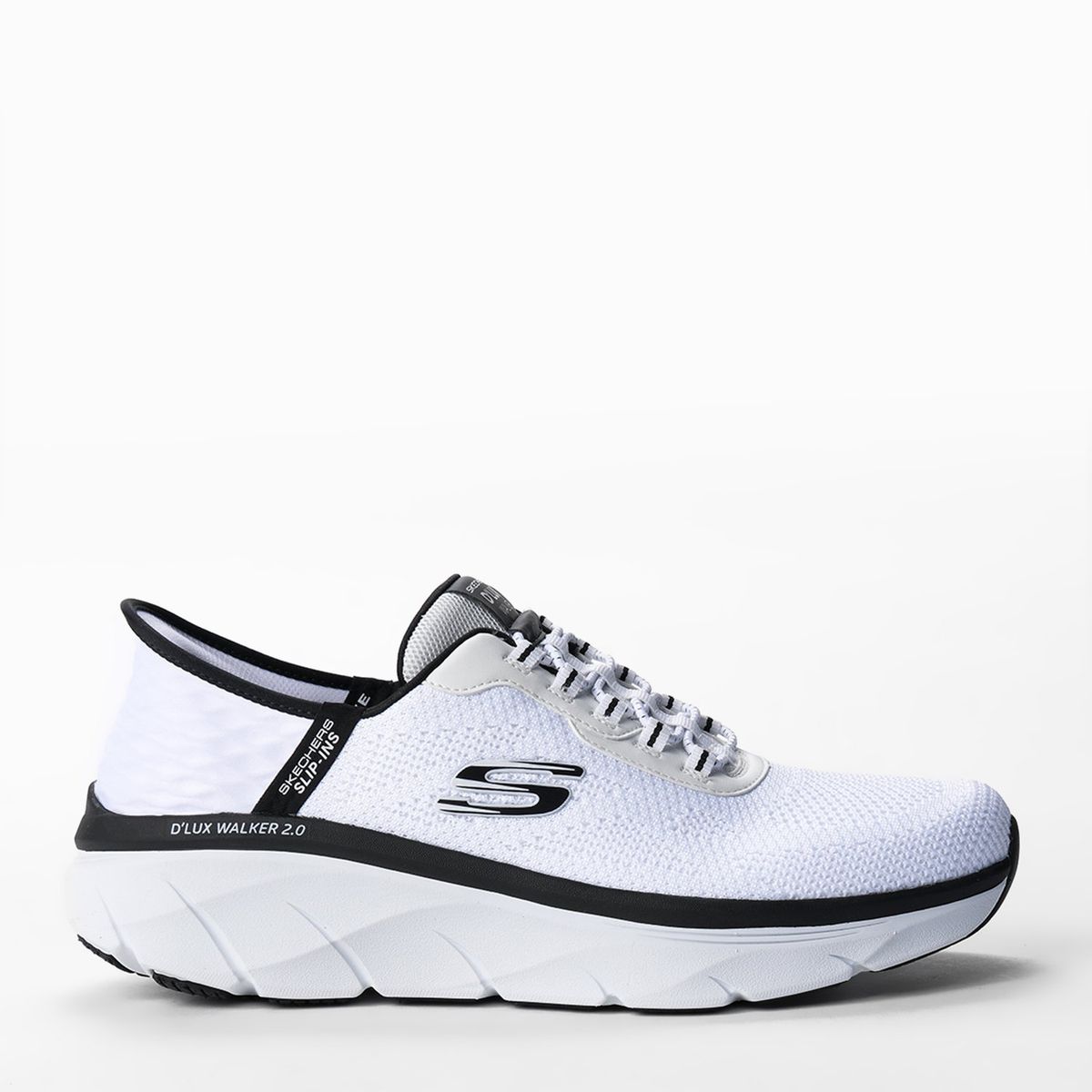 SKECHERS - Tenis Slip Ins Skechers para Hombre Moda Dlux Walker 2.0 Rezi Blancos