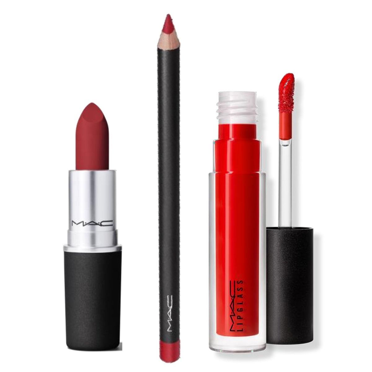 MAC COSMETICS - Set de maquillaje rostro Ruby Woo Lip MAC Incluye: 3 Productos