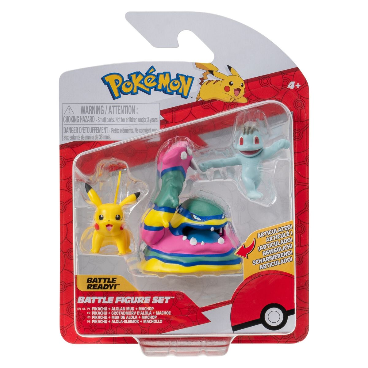 POKEMON - Figuras Pokemon Machop-Pikac-Alolan