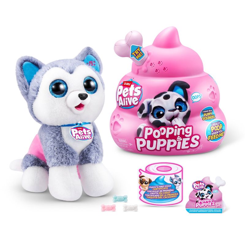  - Peluche Sorpresa Cachorro Husky Que Hace Popo Pets Alive