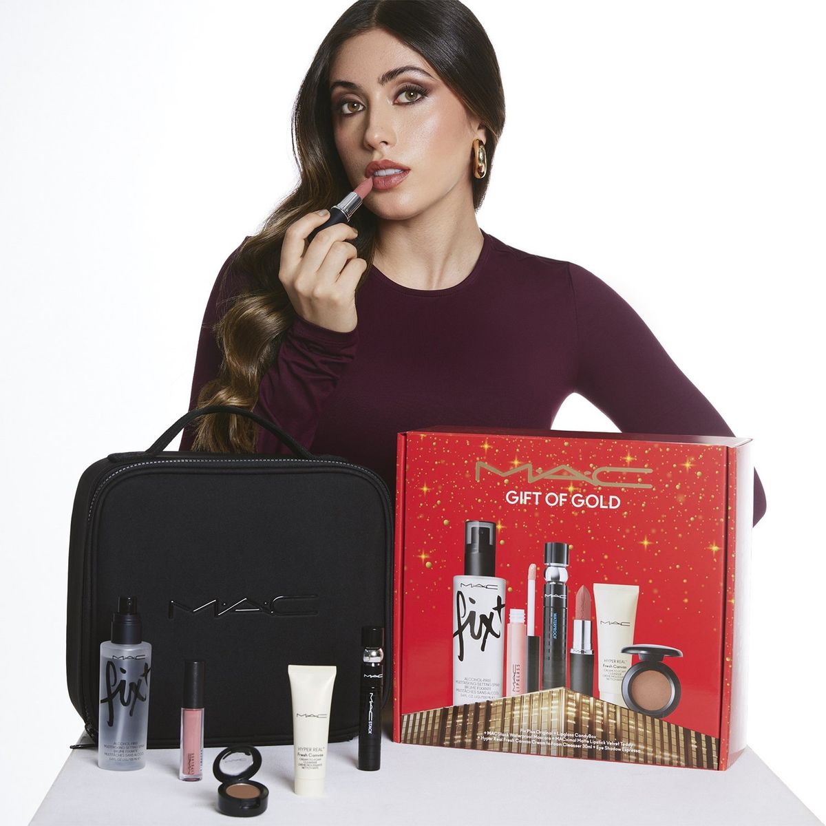 MAC COSMETICS - Set de maquillaje rostro Gift of Gold Edición Limitada - Kit Completo de Maquillaje MAC Incluye: 6 productos