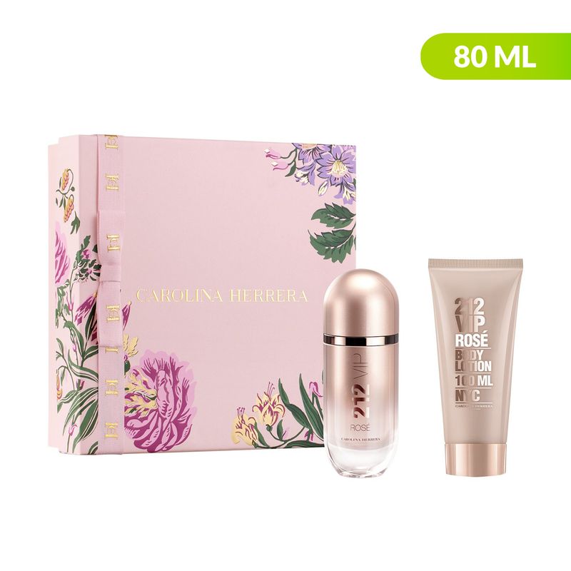 CAROLINA HERRERA - Set de Perfume Mujer Carolina Herrera 212 VIP Rosé Incluye: Perfume 80ml + 	Loción Corporal 100 ml