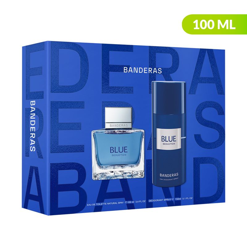 ANTONIO BANDERAS - Set de Pefume Antonio Banderas Blue Seduction Hombre Incluye: Perfume Blue Seduction 100 ml y Desodorante Spray 150 ml